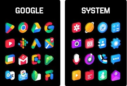 Gameplay screenshot from gradient 3d icon pack for Android