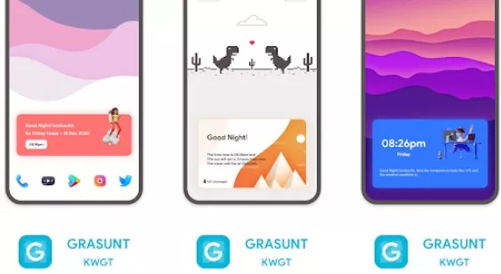 Gameplay screenshot from grasunt kwgt gradient based widgets for Android
