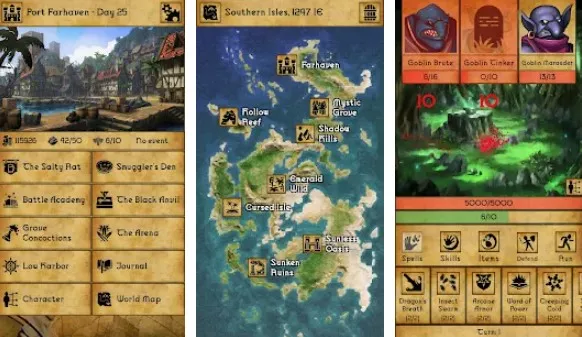 Gameplay screenshot from grim quest origins for Android