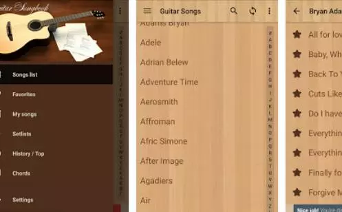 Gameplay screenshot from guitar songs for Android