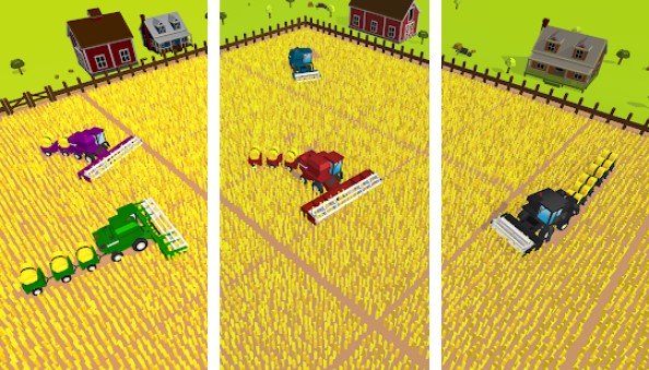 Gameplay screenshot from harvest io 3d farming arcade for Android