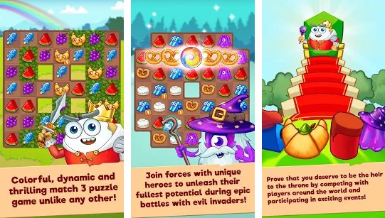 Gameplay screenshot from heroes of match 3 for Android