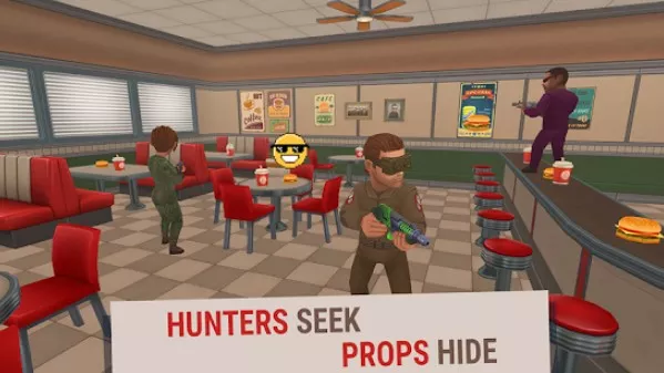 Gameplay screenshot from hide online hunters vs props for Android