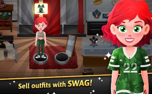 Gameplay screenshot from hip hop salon dash fashion shop simulator game for Android