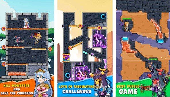 Gameplay screenshot from how to loot 2 hero rescue and pin pull for Android