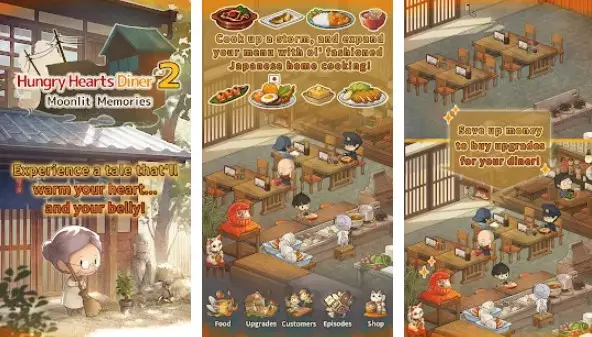 Gameplay screenshot from hungry hearts diner 2 moonlit memories for Android