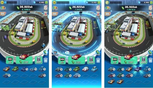 Gameplay screenshot from idle car racing for Android