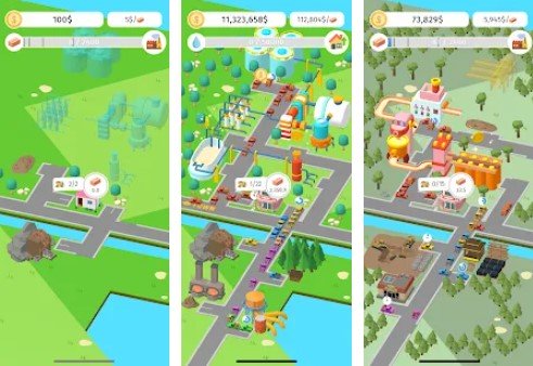 Gameplay screenshot from idle factory builder clicker for Android