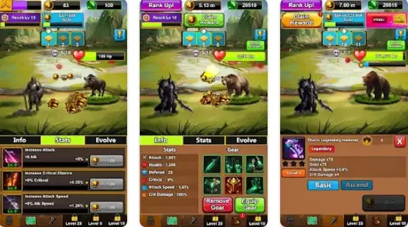 Gameplay screenshot from idle rpg heroes afk for Android