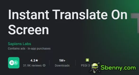 instant translate on screen