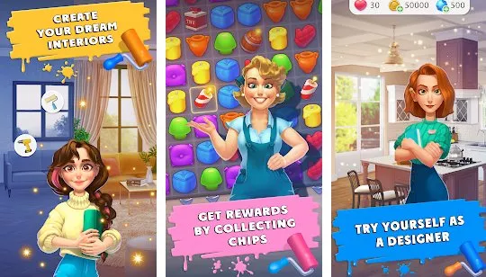 Gameplay screenshot from interior story decorate your own dream house for Android