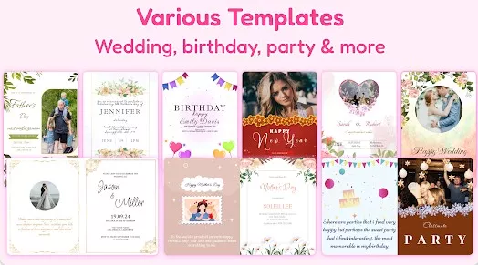 Gameplay screenshot from invitation maker card maker for Android