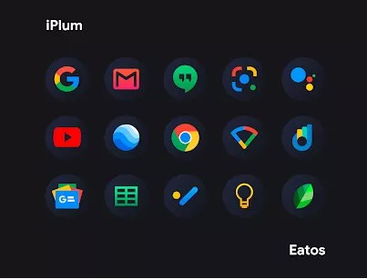 Gameplay screenshot from iplum black round icon pack for Android