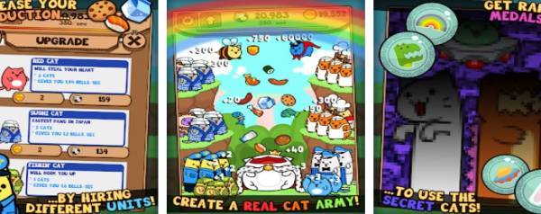 Gameplay screenshot from kitty cat clicker hungry cat feeding game for Android