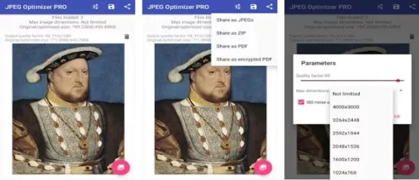 Gameplay screenshot from jpeg optimizer pro with pdfsupport for Android