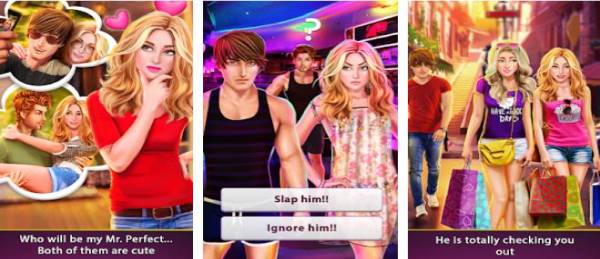 Gameplay screenshot from love story games college love story for Android