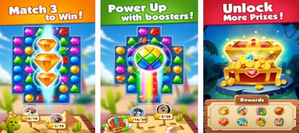 Gameplay screenshot from jewel adventure match 3 in temple and jungle for Android