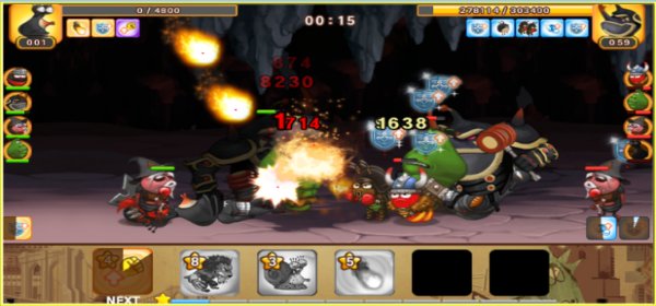 Gameplay screenshot from larva heroes online league for Android