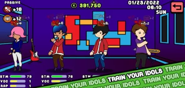 Gameplay screenshot from kpop story idol manager for Android