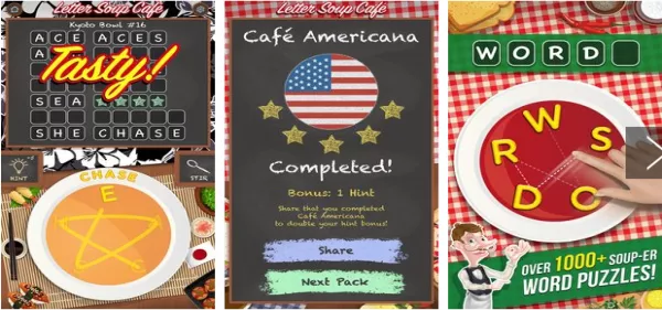 Gameplay screenshot from letter soup cafe for Android