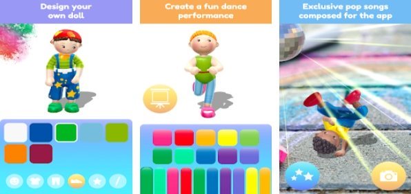 Gameplay screenshot from little friends dance studio for Android