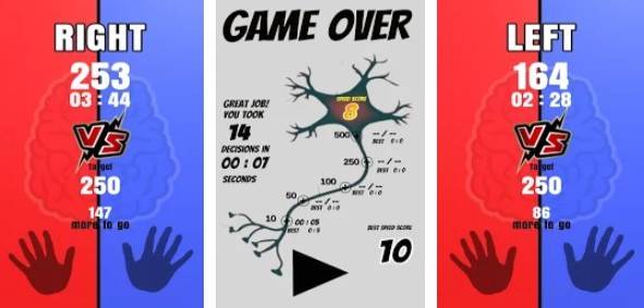 Gameplay screenshot from left vs right brain game pro for Android