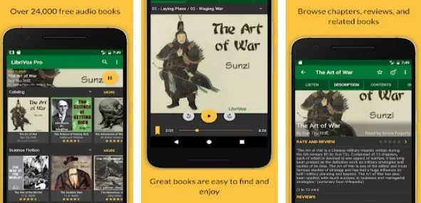Gameplay screenshot from librivox audio books supporter for Android