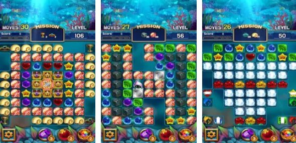 Gameplay screenshot from jewel abyss fantastic match 3 puzzle game for Android