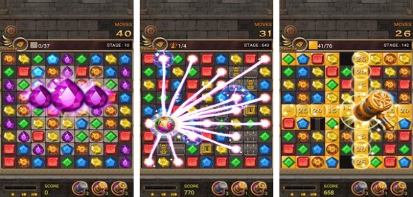Gameplay screenshot from jewels temple quest match 3 for Android