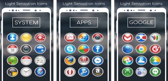 Gameplay screenshot from light sensation icon pack for Android