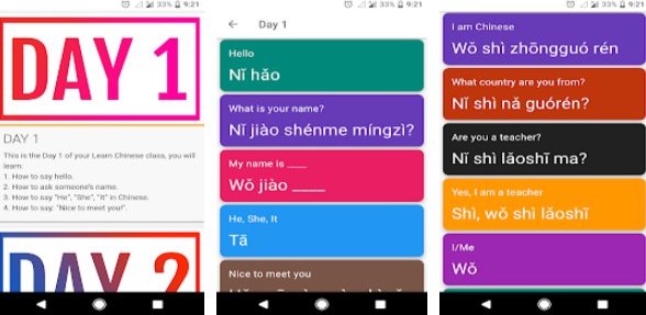 Gameplay screenshot from learn basic chinese in 20 days offline for Android
