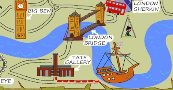 Gameplay screenshot from london treasure hunt map for Android