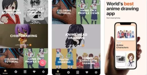 Gameplay screenshot from learn to draw anime by steps for Android