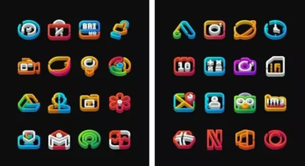 Gameplay screenshot from linedock 3d icon pack for Android