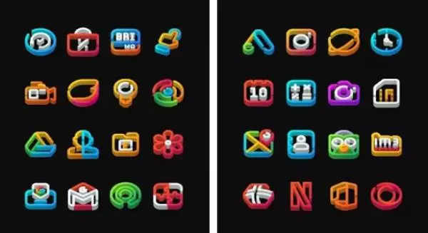 Gameplay screenshot from linedock 3d icon pack for Android