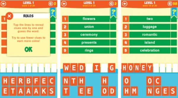 Gameplay screenshot from 5 little clues 1 word for Android