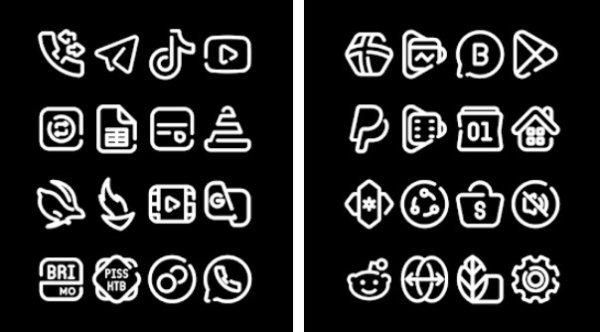 Gameplay screenshot from linebula white icon pack for Android