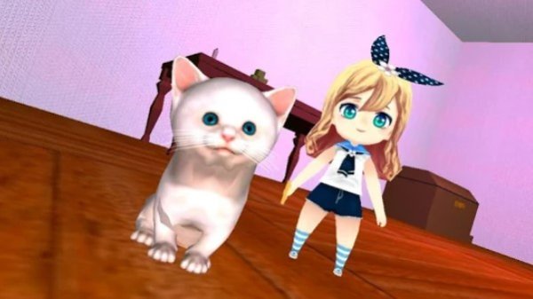 Gameplay screenshot from lovely kitty cat virtual pet for Android