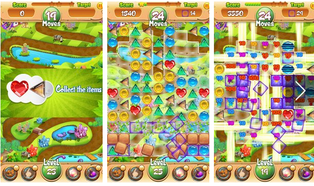 Gameplay screenshot from Jewels Garden for Android