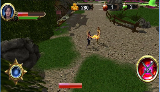 Gameplay screenshot from Katya action fighter for Android
