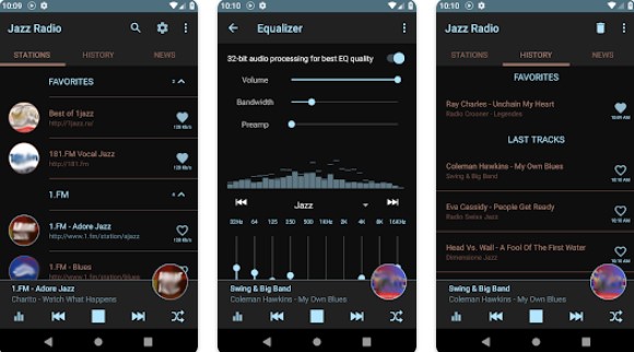Gameplay screenshot from jazz and blues music radio for Android