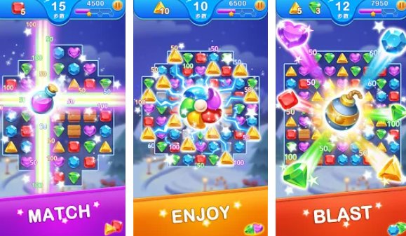 Gameplay screenshot from jewel blast dragon match 3 puzzle for Android