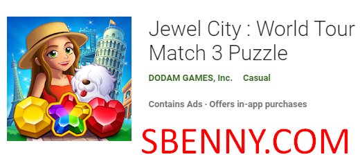 Jewel City tour mundial jogo 3 puzzle