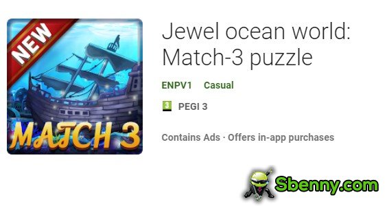 puzzle de match 3 du monde de l'océan bijou