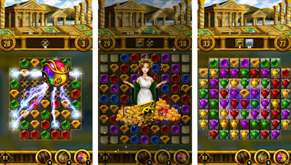 Gameplay screenshot from jewel olympus match 3 puzzle for Android