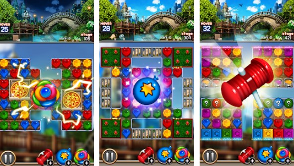 Gameplay screenshot from jewel royal garden match 3 gem blast puzzle for Android