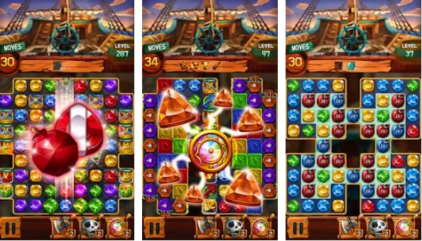 Gameplay screenshot from jewel voyage match 3 puzzle for Android