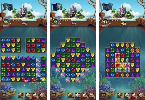 Gameplay screenshot from jewels classic match fun for Android