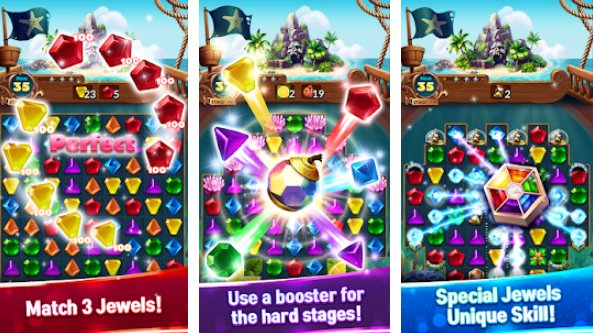 Gameplay screenshot from jewels fantasy quest temple match 3 puzzle for Android