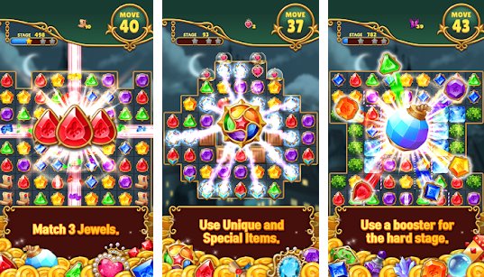 Gameplay screenshot from jewels mystery match 3 puzzle for Android